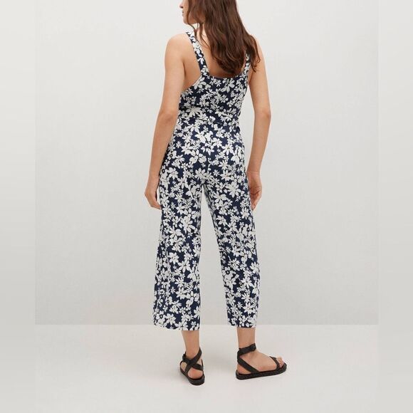 Mango Floral Printed Jumpsuit Belted Viscose - Picture 7 of 7